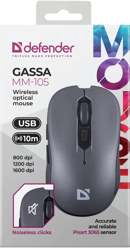 Defender - Bezdrátová optická myš Gassa MM-105