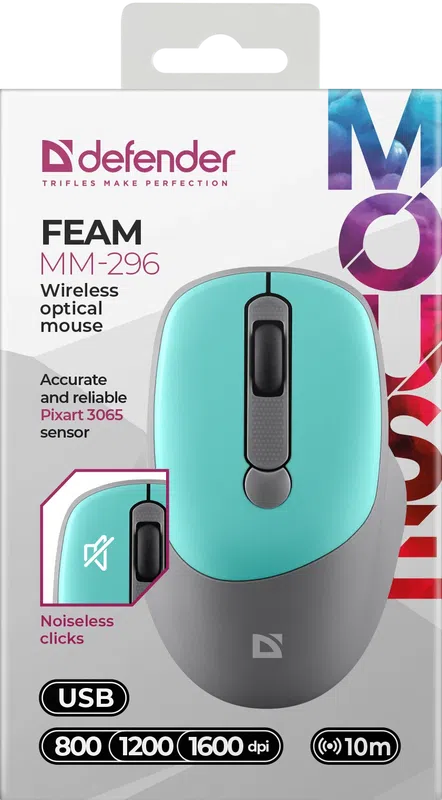 Defender - Bezdrátová optická myš Feam MM-296