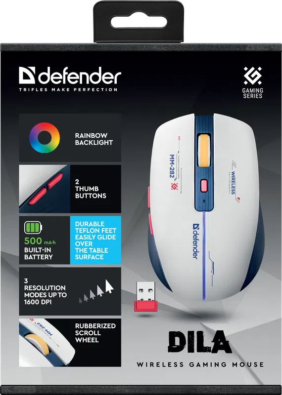 Defender - Bezdrátová herní myš Dila MM-282