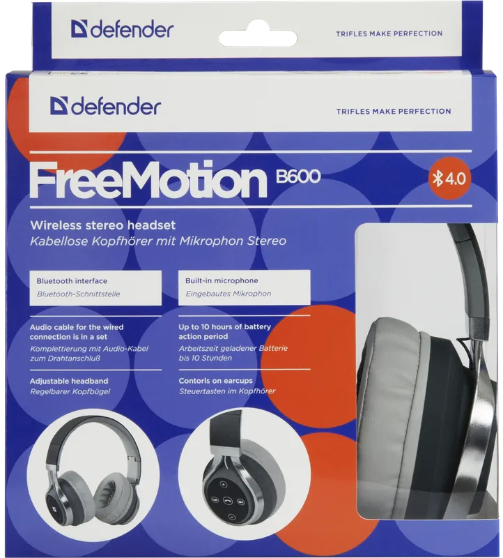 Defender - Bezdrátová stereo sluchátka FreeMotion B600