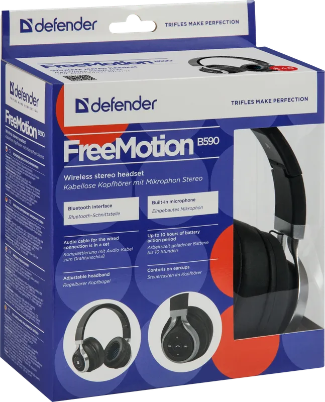 Defender - Bezdrátová stereo sluchátka FreeMotion B590