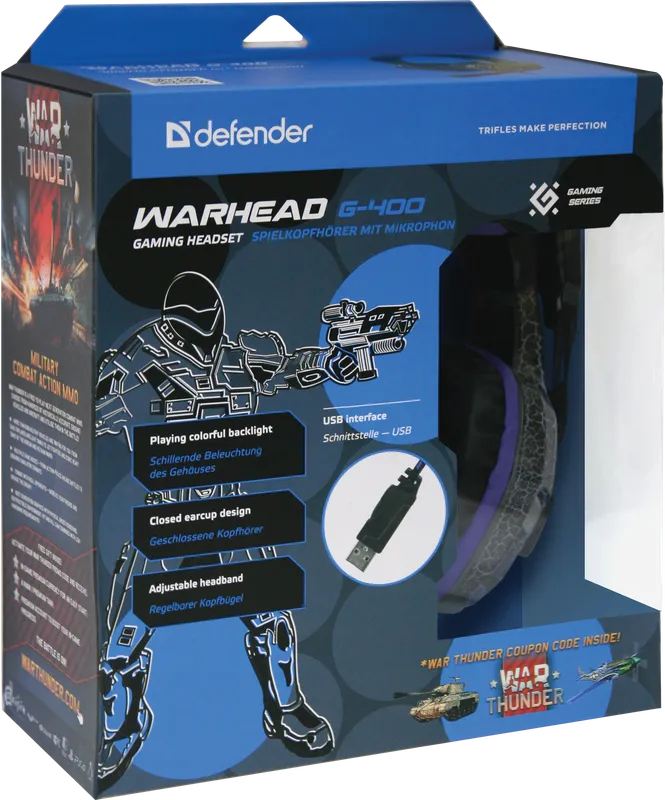 Defender - Herní sluchátka Warhead G-400