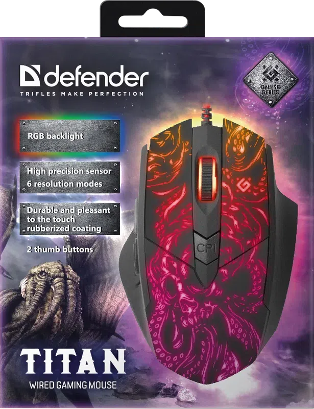 Defender - Kabelová herní myš Titan GM-650L