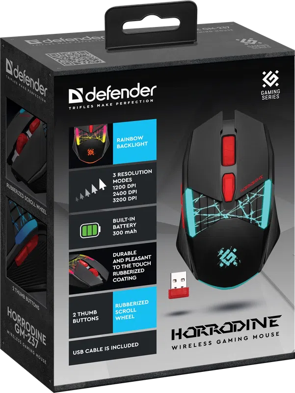 Defender - Bezdrátová herní myš Horrodine GM-237