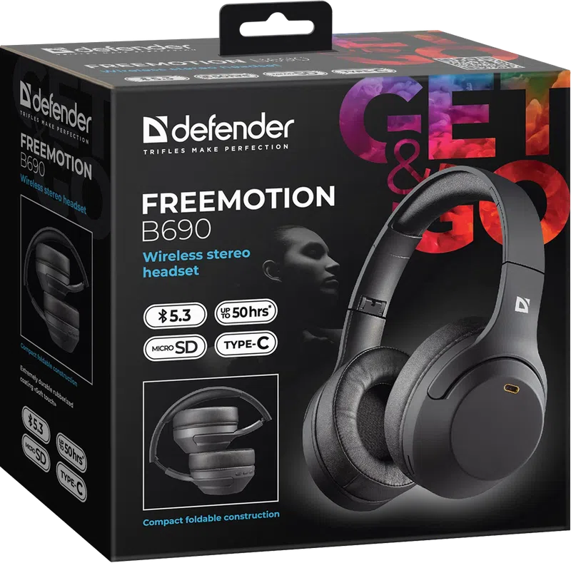 Defender - Bezdrátová stereo sluchátka FreeMotion B690