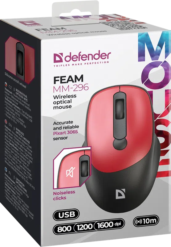 Defender - Bezdrátová optická myš Feam MM-296