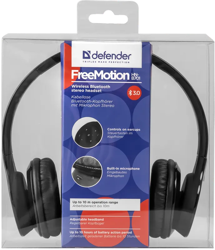 Defender - Bezdrátová stereo sluchátka FreeMotion HN-B701