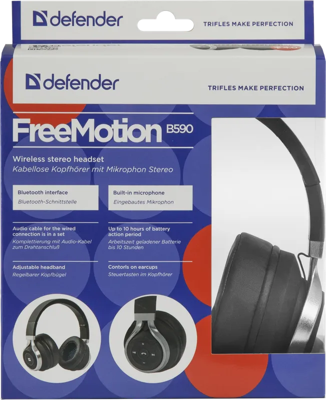 Defender - Bezdrátová stereo sluchátka FreeMotion B590