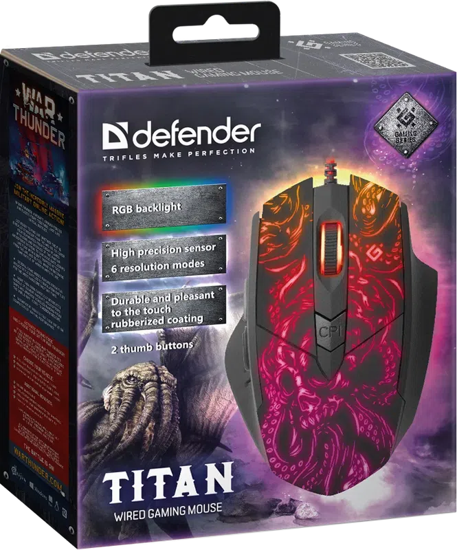 Defender - Kabelová herní myš Titan GM-650L