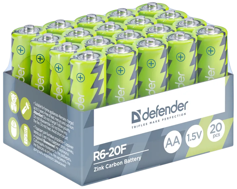 Defender - Zink uhlíková baterie R6-20F