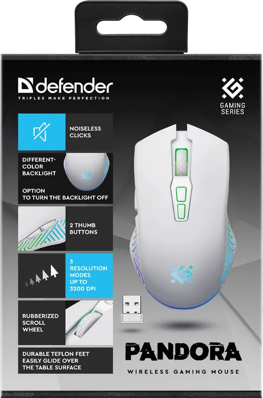 Defender - Bezdrátová herní myš Pandora GM-502
