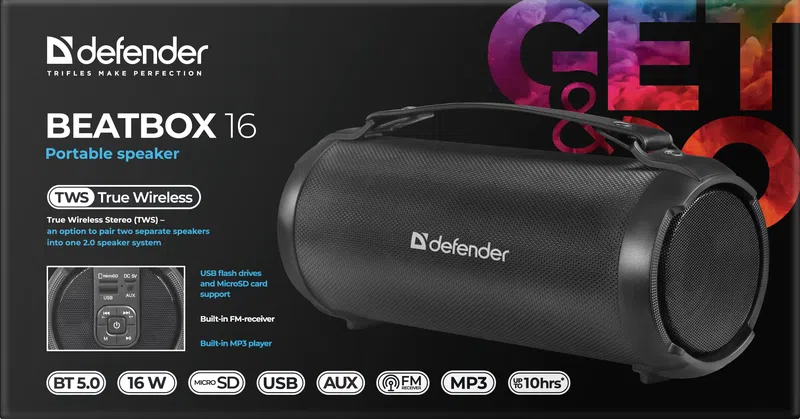 Defender - Přenosný reproduktor Beatbox 16
