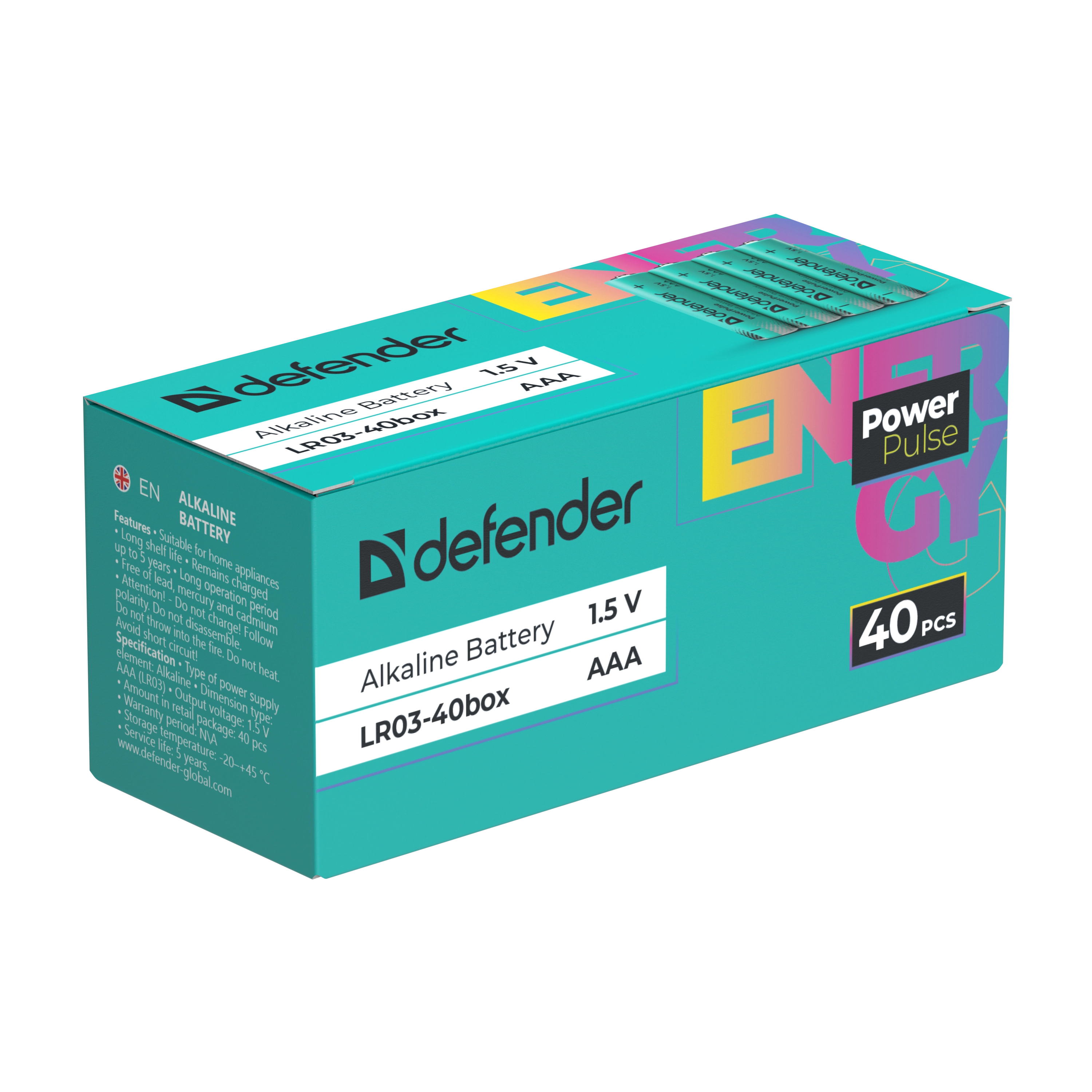 Defender - Alkalická baterie LR03-40box