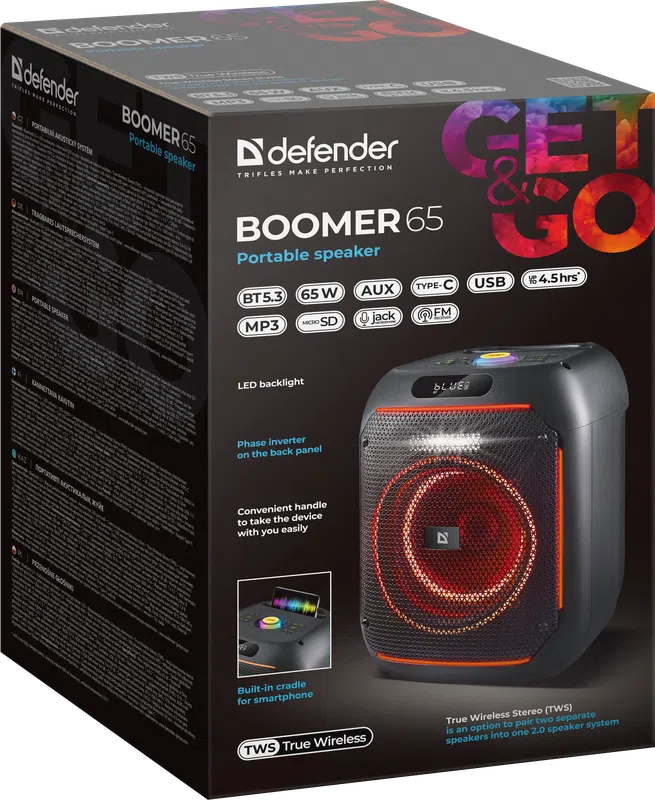 Defender - Portabilní akustický systém Boomer 65