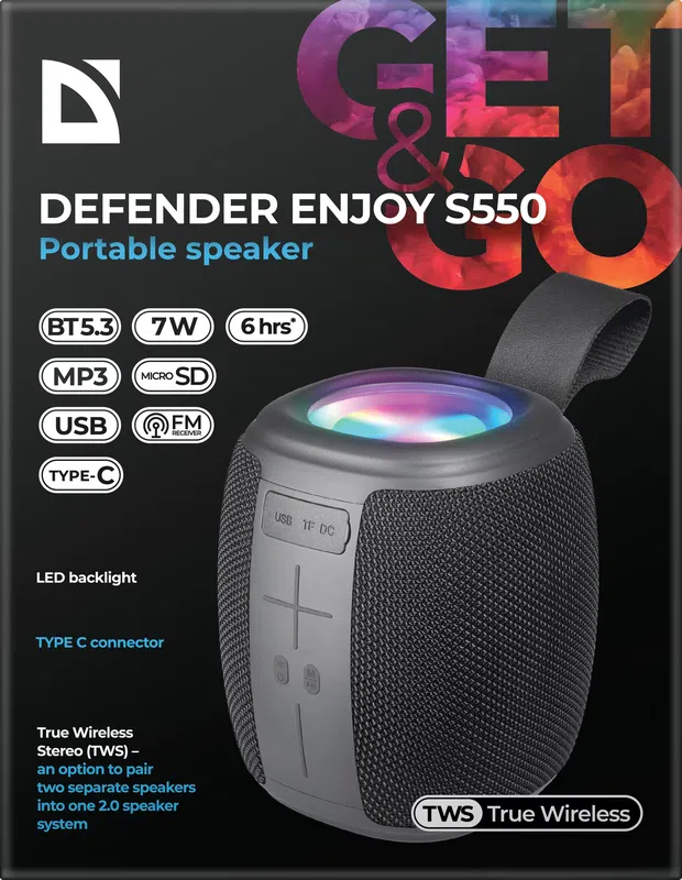 Defender - Přenosný reproduktor Enjoy S550