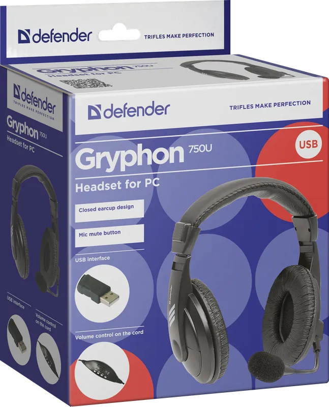 Defender - Headset pro PC Gryphon 750U