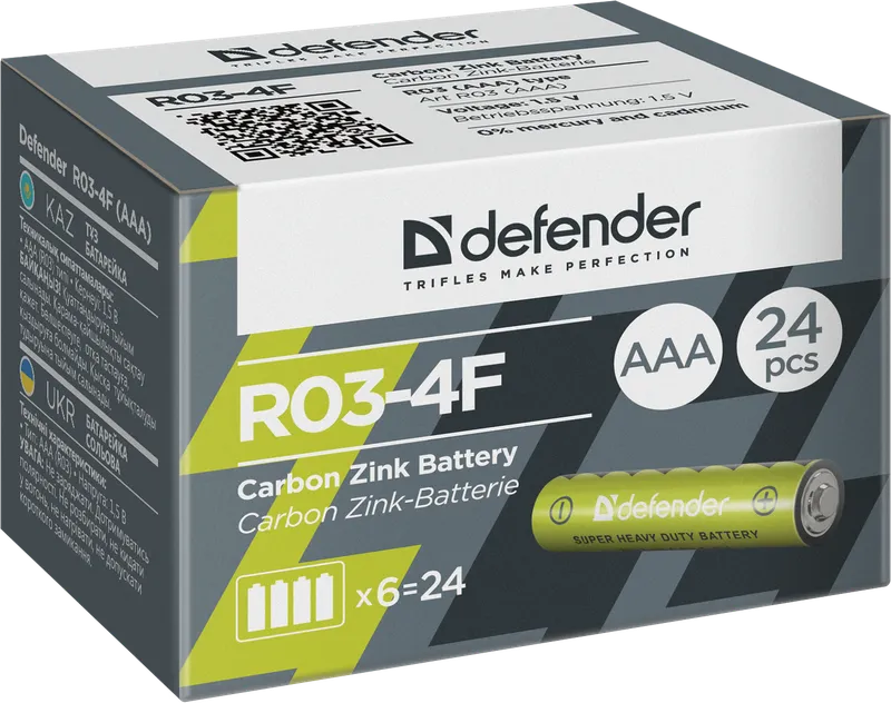 Defender - Zink uhlíková baterie R03-4F
