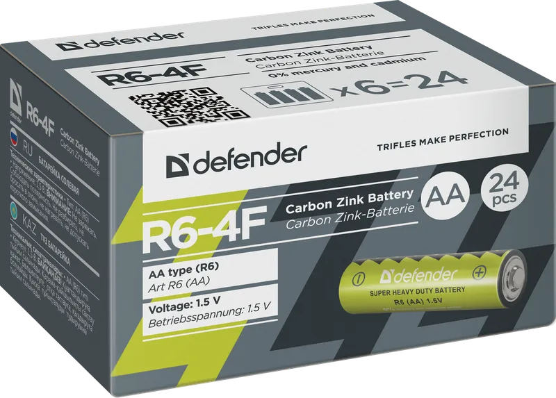 Defender - Zink uhlíková baterie R6-4F