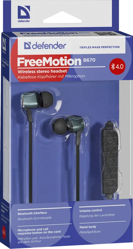 Defender - Bezdrátová stereo sluchátka FreeMotion B670