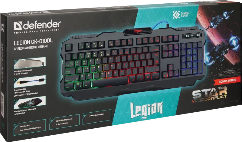 Defender - Kabelová herní klávesnice Legion GK-010DL