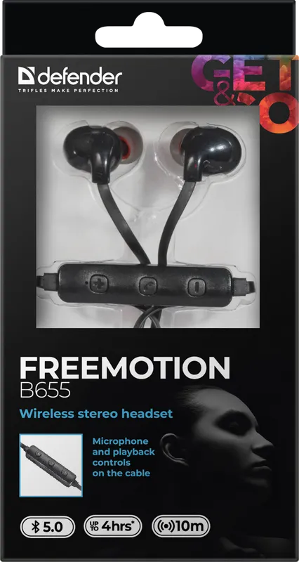 Defender - Bezdrátová stereo sluchátka FreeMotion B655