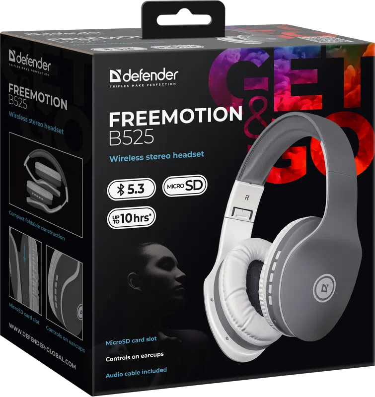 Defender - Bezdrátová stereo sluchátka FreeMotion B525