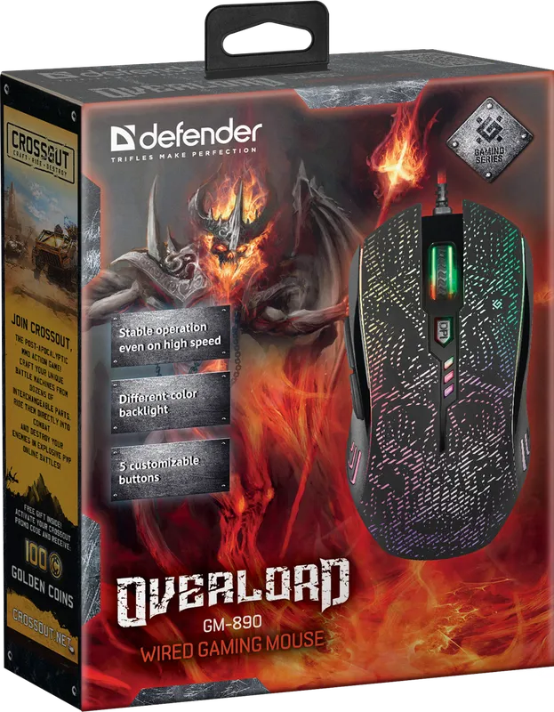 Defender - Kabelová herní myš OverLord GM-890