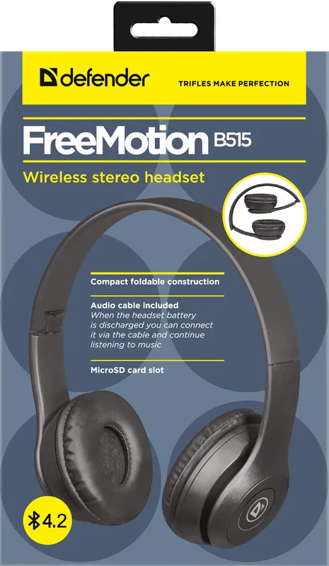 Defender - Bezdrátová stereo sluchátka FreeMotion B515