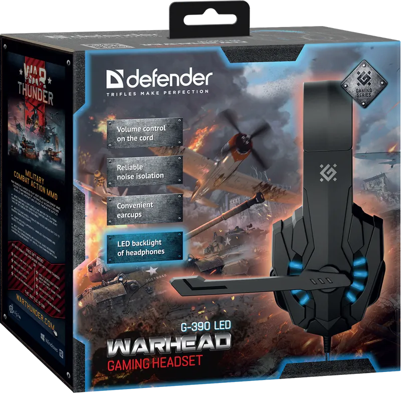 Defender - Herní sluchátka Warhead G-390 LED