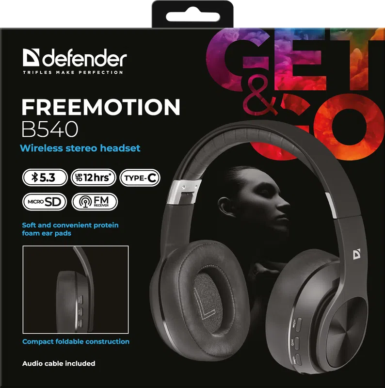 Defender - Bezdrátová stereo sluchátka FreeMotion B540