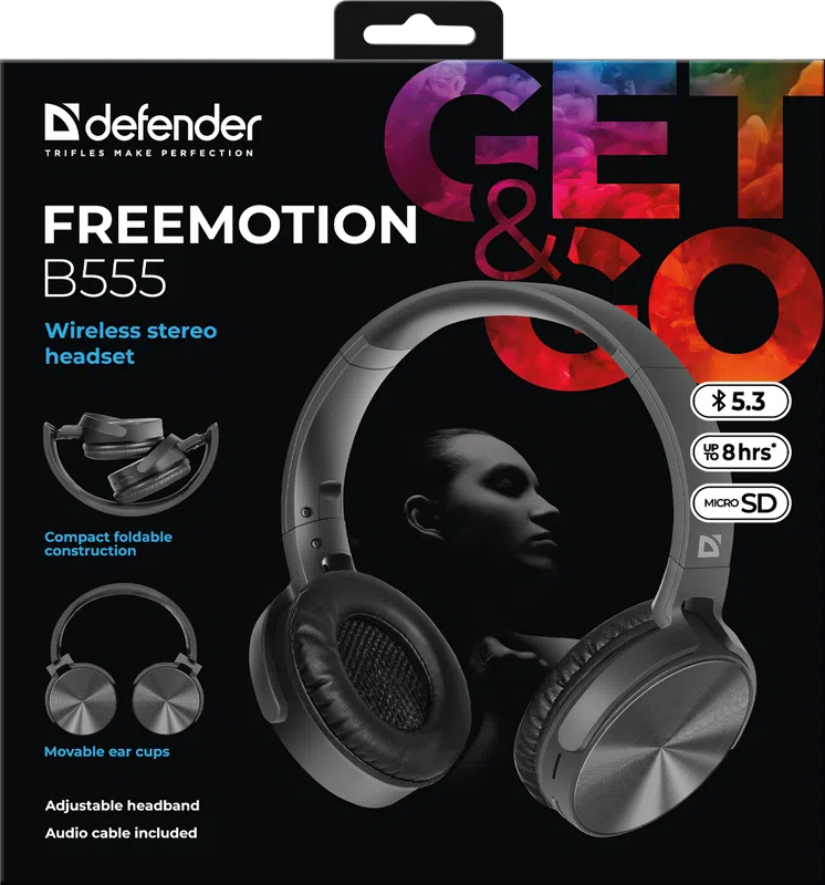Defender - Bezdrátová stereo sluchátka FreeMotion B555
