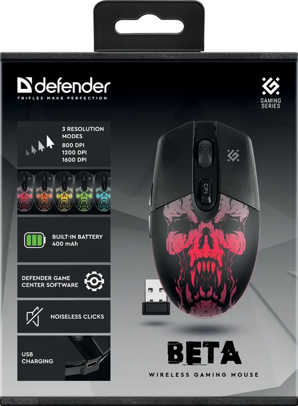 Defender - Bezdrátová herní myš Beta GM-707L