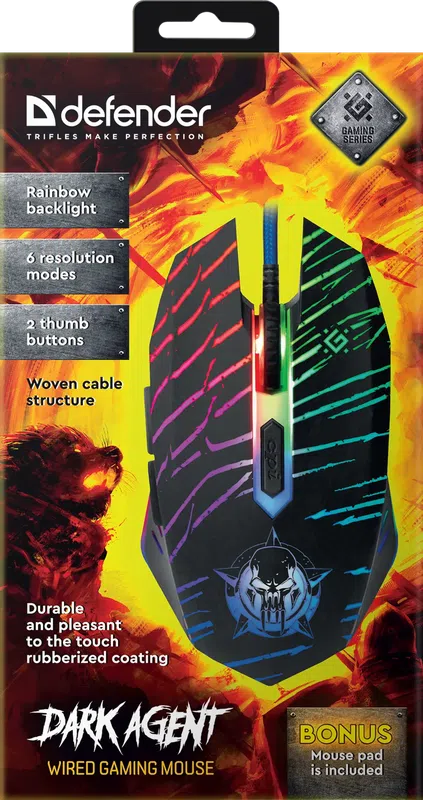 Defender - Kabelová herní myš Dark Agent GM-590L