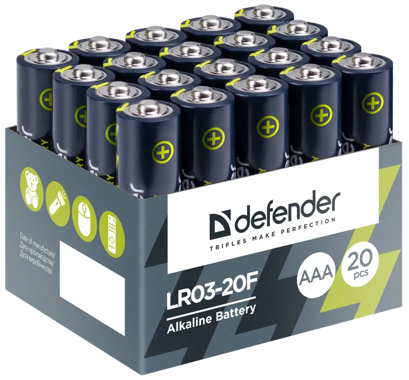 Defender - Alkalická baterie LR03-20F