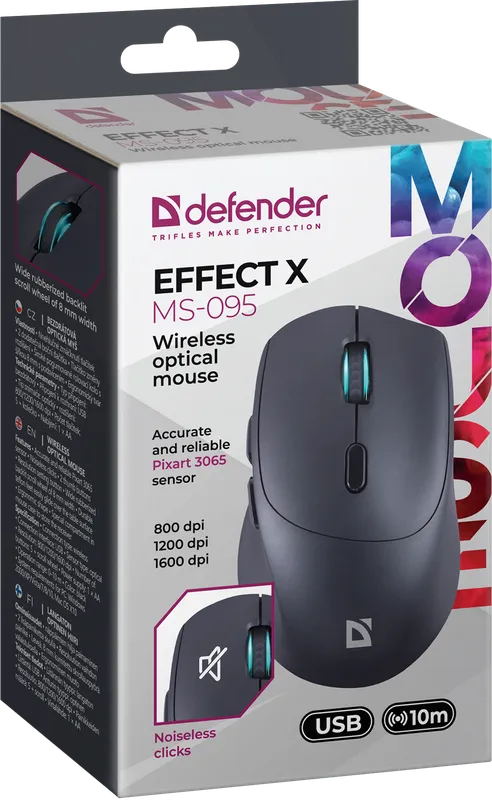 Defender - Bezdrátová optická myš Effect X  MS-095