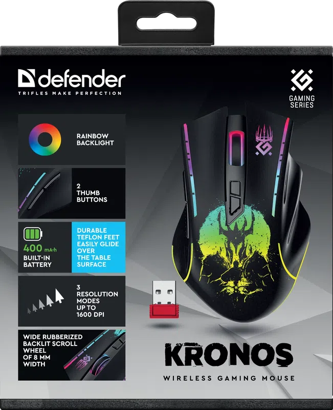 Defender - Bezdrátová herní myš Kronos GM-695