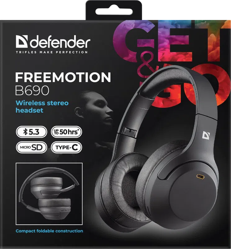 Defender - Bezdrátová stereo sluchátka FreeMotion B690