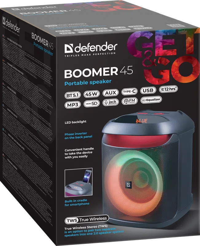 Defender - Portabilní akustický systém Boomer 45