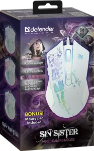 Defender - Kabelová hrací myš Sin'Sister GM-933