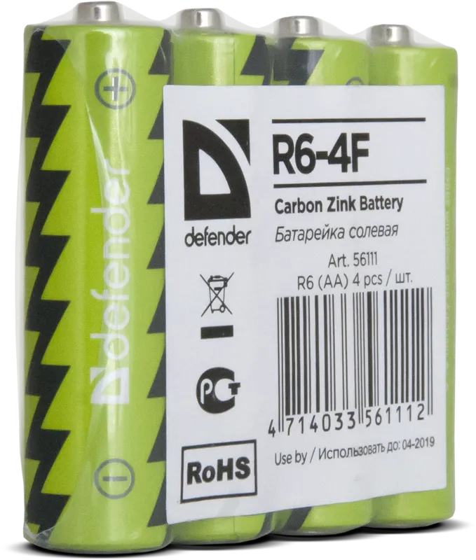Defender - Zink uhlíková baterie R6-4F