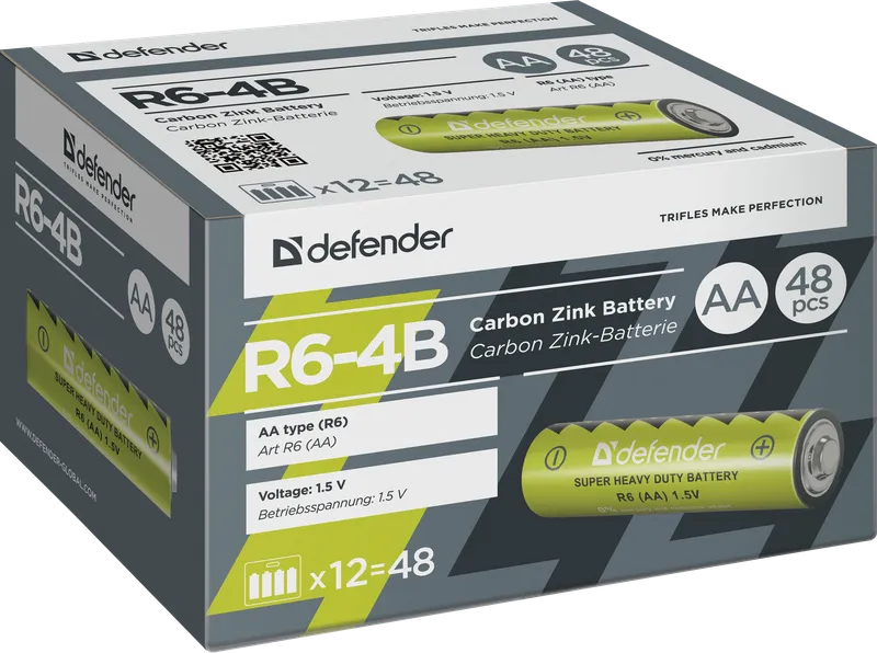 Defender - Zink uhlíková baterie R6-4B