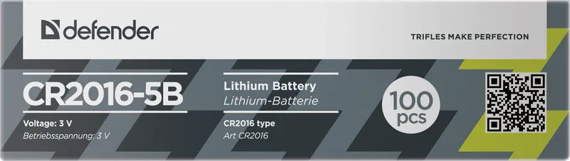 Defender - Lithiová baterie CR2016-5B