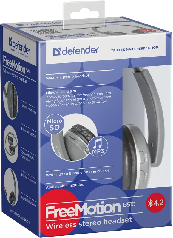 Defender - Bezdrátová stereo sluchátka FreeMotion B510
