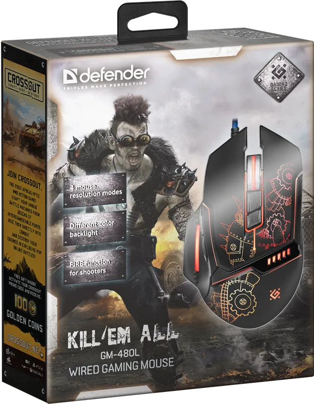Defender - Kabelová herní myš Kill'em All GM-480L