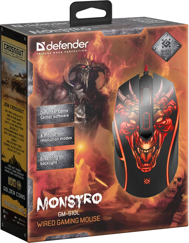 Defender - Kabelová herní myš Monstro GM-510L