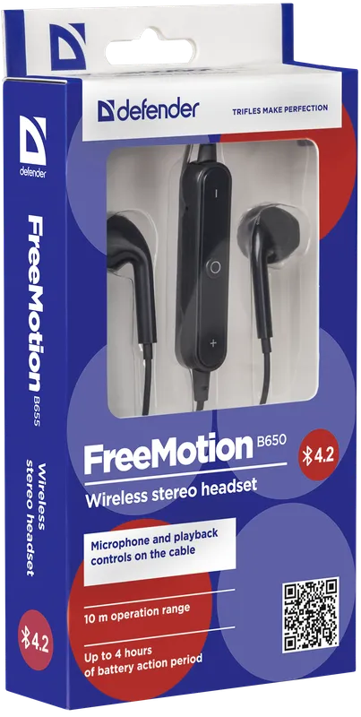 Defender - Bezdrátová stereo sluchátka FreeMotion B650