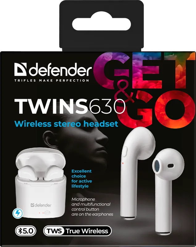 Defender - Bezdrátová stereo sluchátka Twins 630