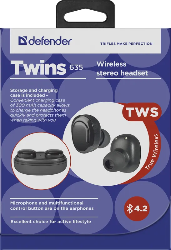 Defender - Bezdrátová stereo sluchátka Twins 635