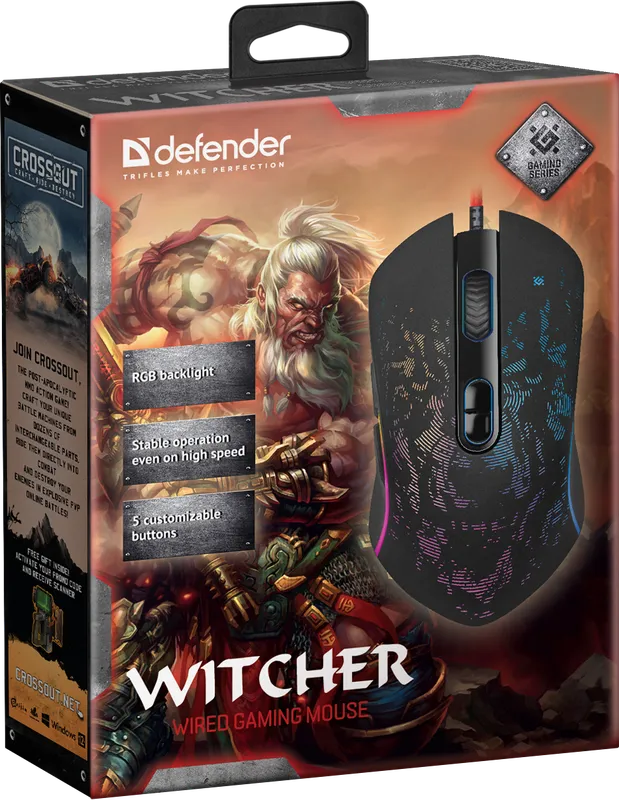 Defender - Kabelová herní myš Witcher GM-990