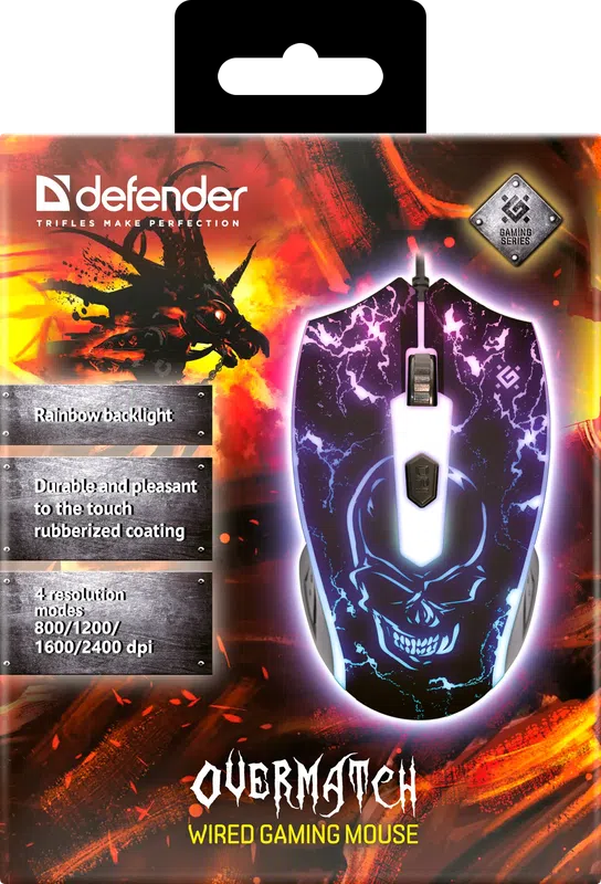 Defender - Kabelová herní myš Overmatch GM-069